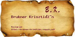 Brukner Krisztián névjegykártya